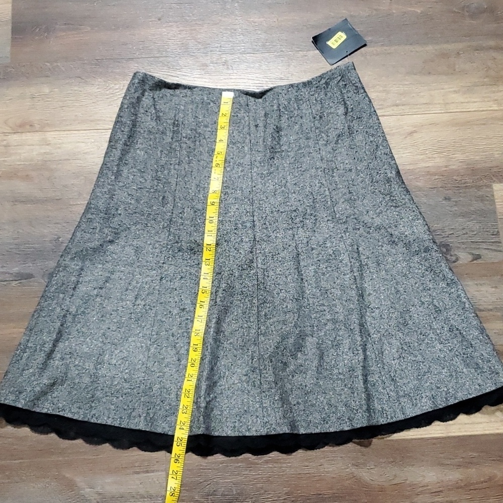 Liz Claiborne nwt grey wool blend lace trimmed skirt